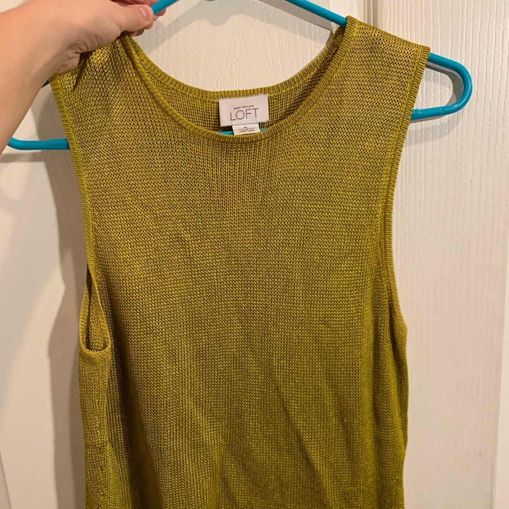 Green knit tank top
